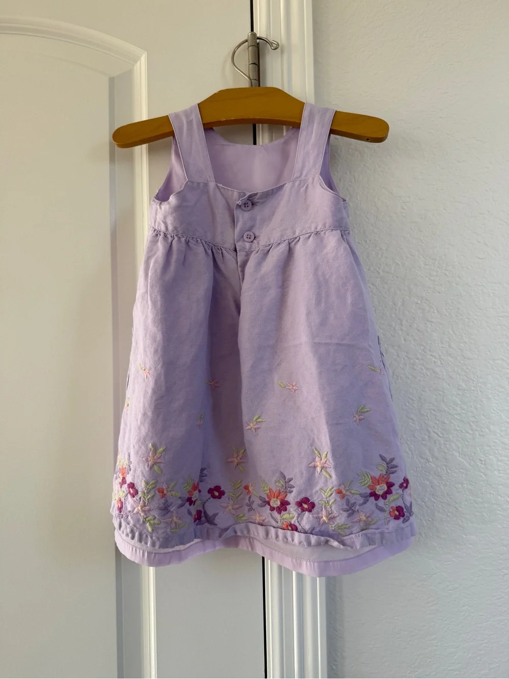 Old Navy vintage embroidered purple floral wedding flower girl dress